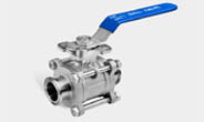  3PC SANITARY TRI-CLAMP BALL VALVE WITH IS05211 PAD - QF370MS