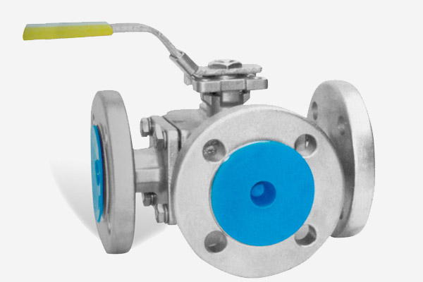 3WAY Flanged L/T Ball Valve-QF407MF