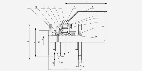 2PC jIS Flanged Ball Valve-QF202FM
