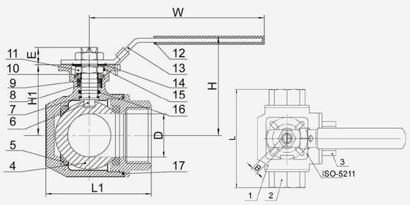 3-Way Ball Valve-QF401L/T